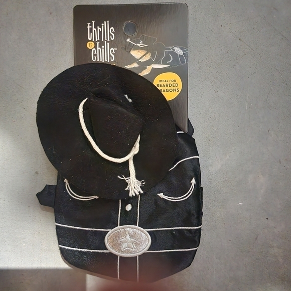NWT Thrills & Chills Pet Reptile Cowboy Halloween Costume Bearded Dragon New - Picture 1 of 5